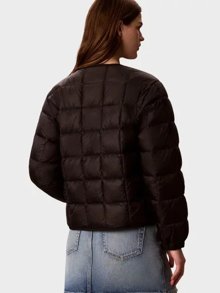 Стьобана джинсова куртка Calvin Klein Jeans чорна