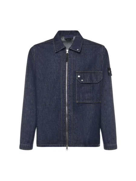 Kurtka jeansowa Stone Island z kamieniami niebieska