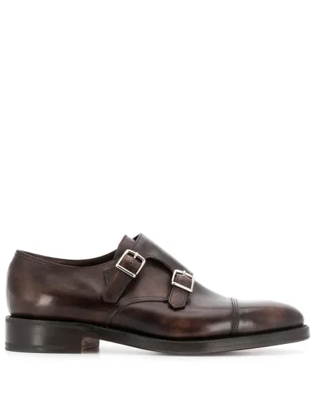 Pantofi monk John Lobb cu cataramă maro