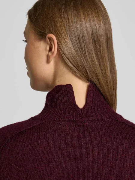 Sweter z dzianiny o luźnym kroju z mieszanki Tom Tailor czerwony