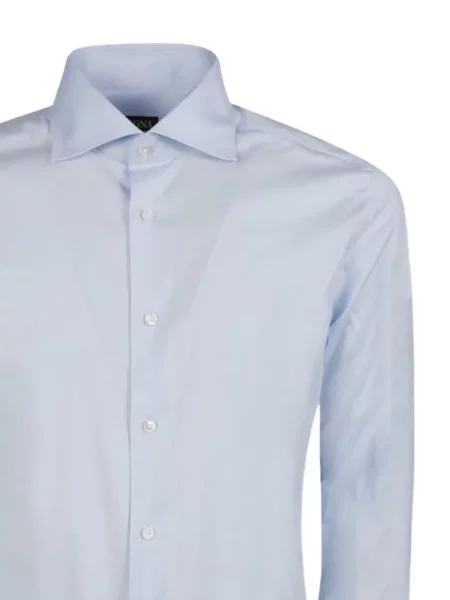 Gulerat lung cămașă Zegna albastru