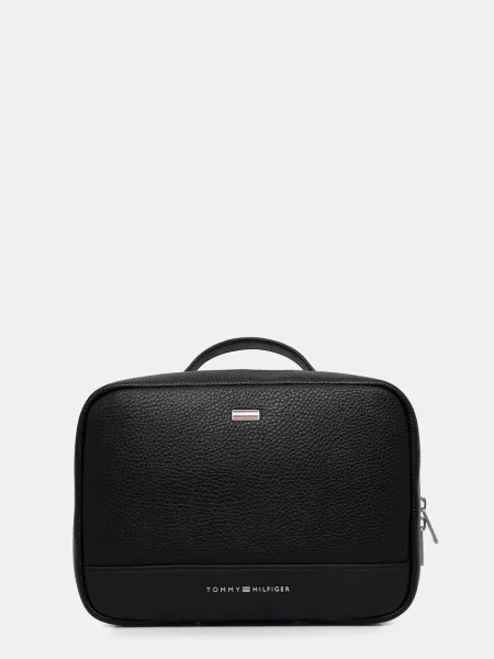 Pungă cosmetică Tommy Hilfiger din piele negru