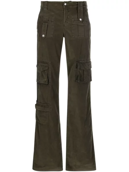 Pantaloni cargo Blumarine de catifea verde