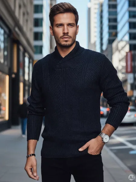 Sweter Dstreet granatowy