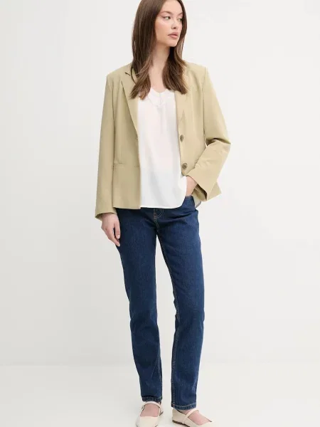 Блузка Sisley однотонна бежевий