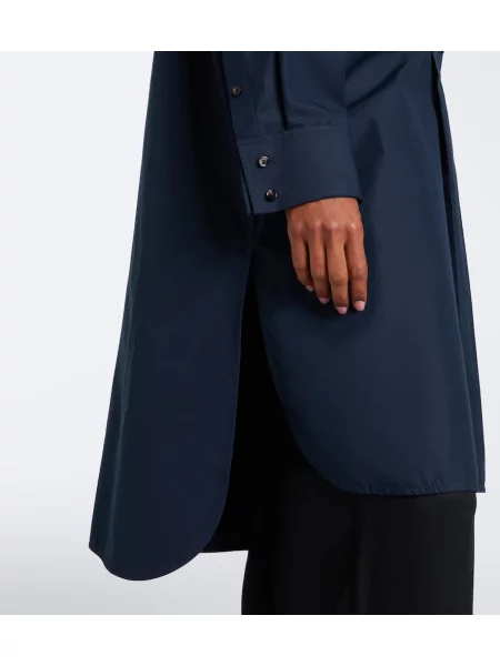 Tunika Bottega Veneta poplin modra