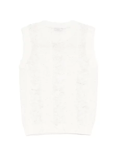 Vestă Peserico cu paiete tricotate alb