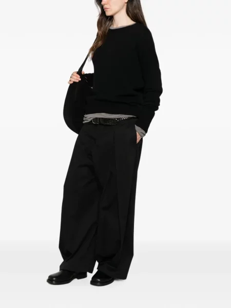 Pulover Lisa Yang cu decolteu rotund negru