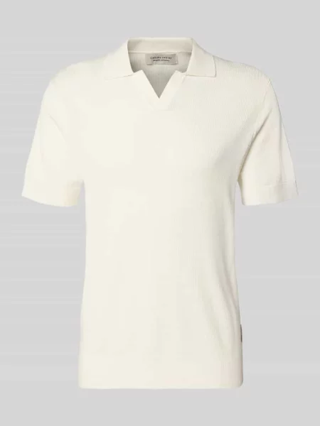 Koszulka polo z dzianiny o kroju regular fit z fakturowanym wzorem model MOSVIK' Casual Friday biała