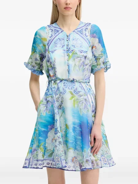 Rochie mini Hale Bob cu model floral cu imagine albastru