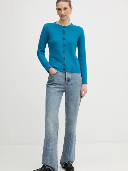Traperice Calvin Klein Jeans visoki struk plava