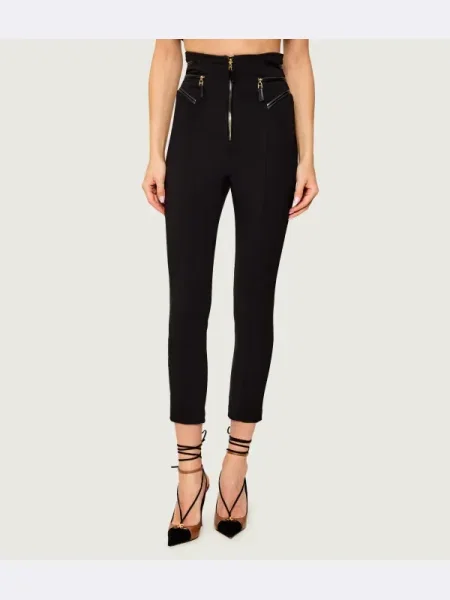 Elisabetta Franchi pantaloni mulată high waist negru