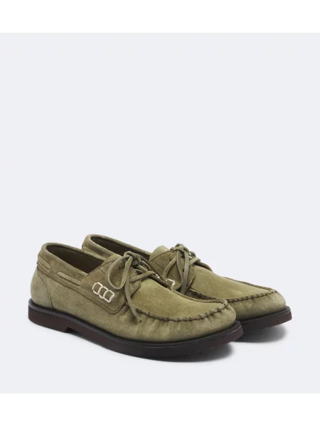 Pantofi loafer Jw Anderson din piele de căprioară verde