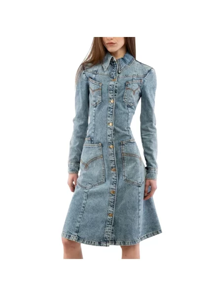Sukienka koszulowa Moschino niebieska