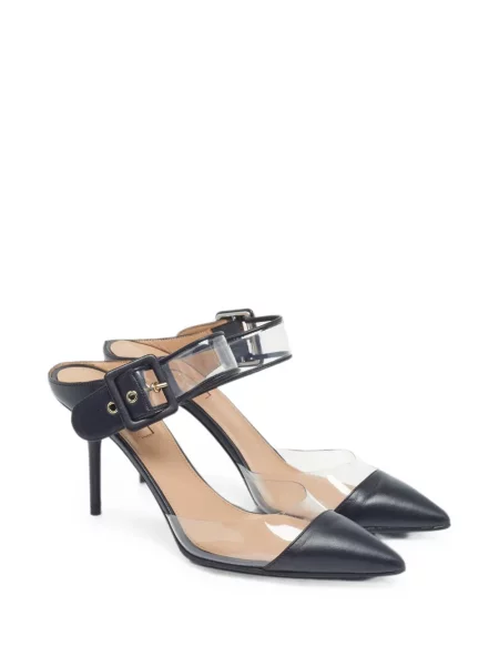 Papuci tip mules Aquazzura cu cataramă alb