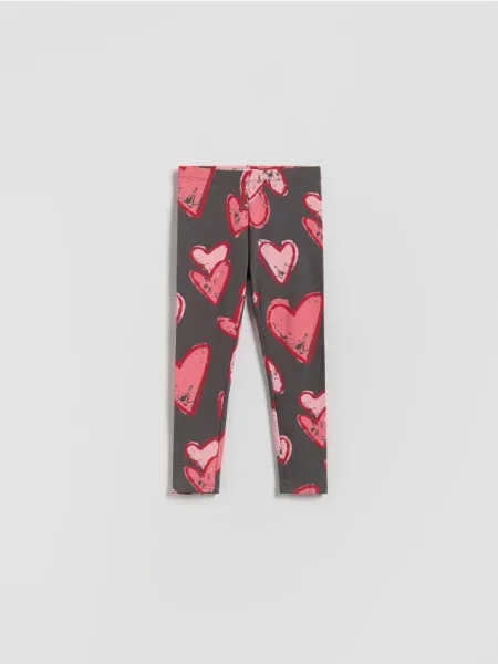 Reserved legginsy z nadrukiem ciemnoszary