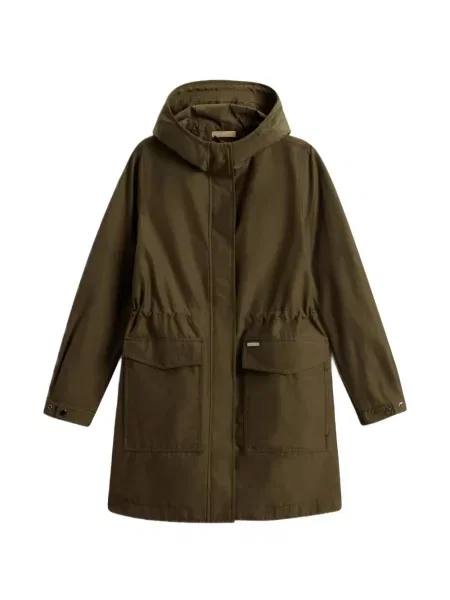 Parka Woolrich z kapturem zielona