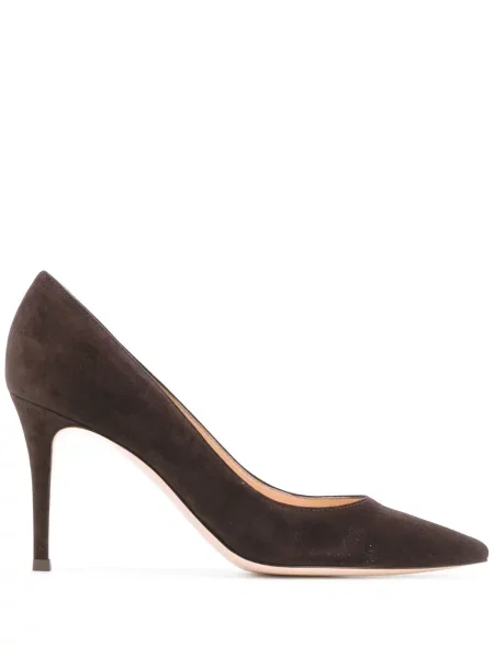 Pantofi cu toc Gianvito Rossi din piele de căprioară maro