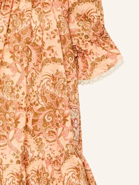 Zimmermann Bluzka Aster Z Falbanami I Koronką pink różowa