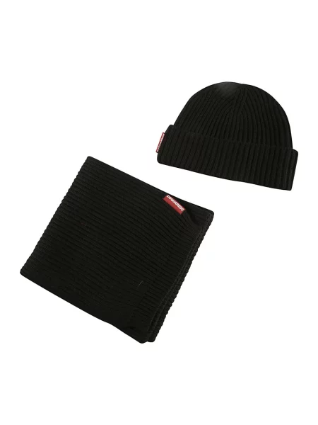 Dzianinowa czapka Dsquared2 z logo czarna