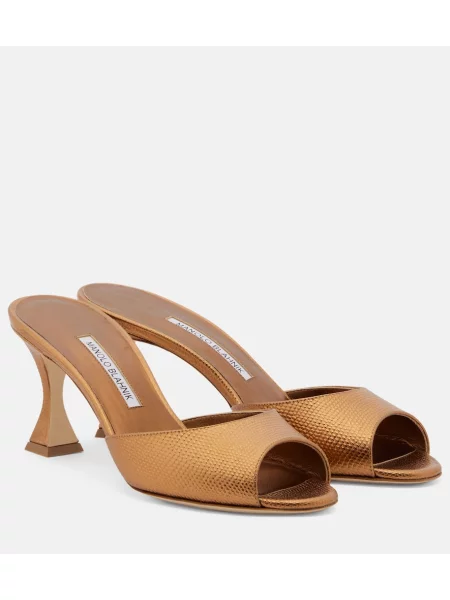 Papuci tip mules Manolo Blahnik din piele