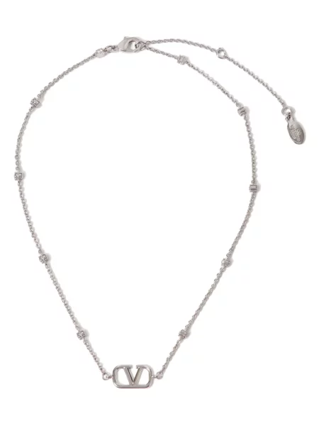 Колие Valentino Garavani с кристали сребристо