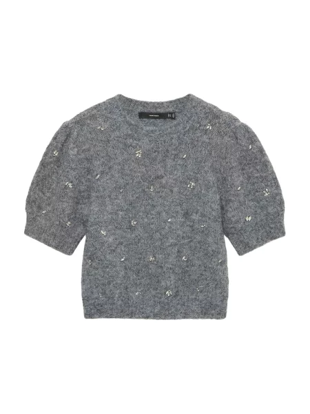 VERO MODA Svetr VMCLAIRE melír šedý