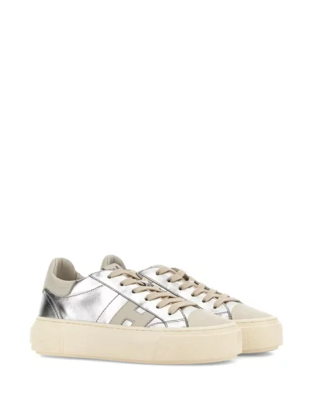 Sneakerși Hogan cu platformă argintiu