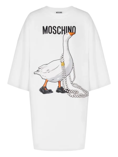 Rochie Moschino cu imagine de costum alb