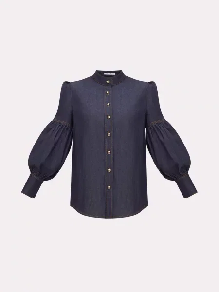 A.G.N.A Блуза з довгим рукавом Темно-синій синя