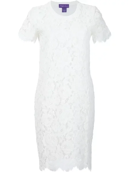 Rochie Ralph Lauren Collection din dantelă de costum alb