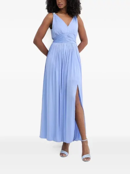 Rochie maxi Morgan cu volane albastru