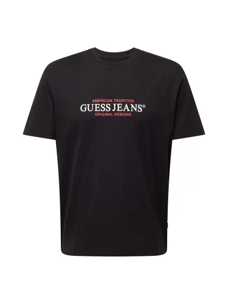 GUESS Tricou roșu alb negru
