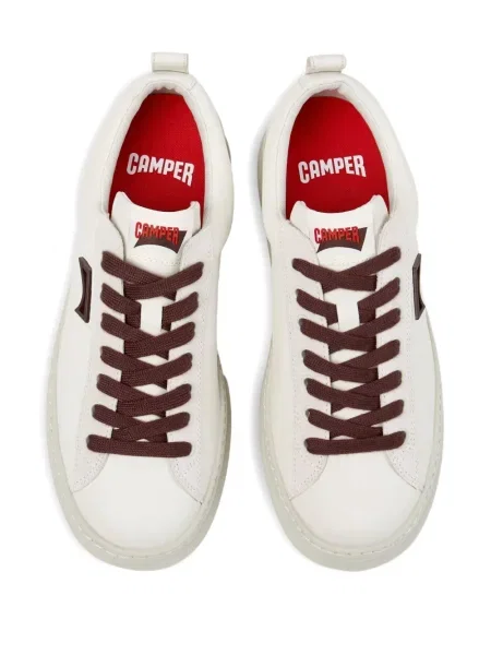 Sneakerși Camper cu șireturi din piele alb