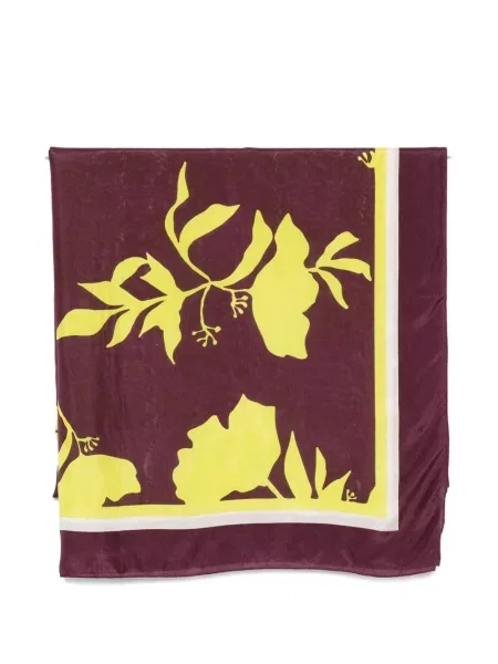 Svileni šal Sgombero Cantine s cvjetnim printom ljubičasta