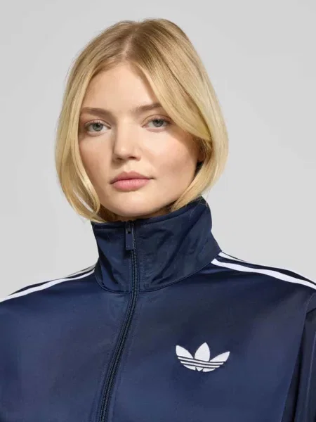 Bluza rozpinana zapinana na błyskawiczny Adidas granatowa