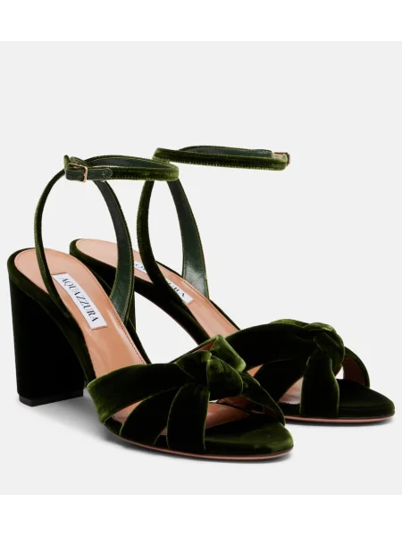 Sandale Aquazzura de catifea verde