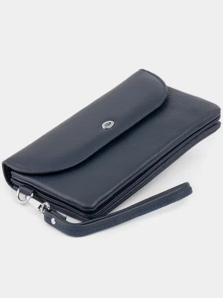 Кожаный кошелек St Leather Accessories синий
