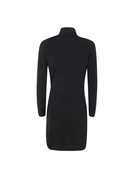 Sukienka koktajlowa Tom Ford z dekoltem w serek z długim rękawem czarna