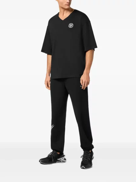 Tricou Plein Sport cu decolteu în V negru