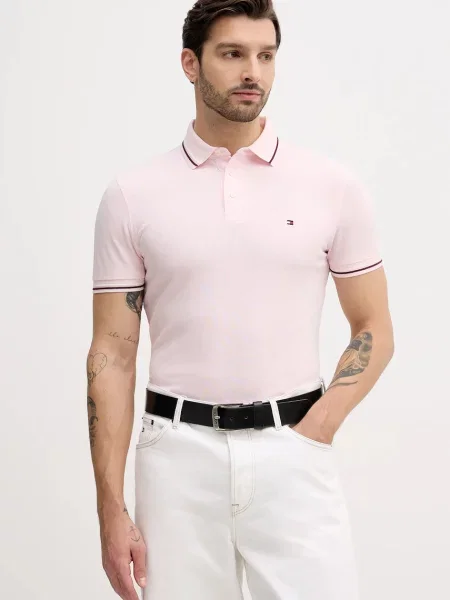 Tommy Hilfiger polo gładki różowy
