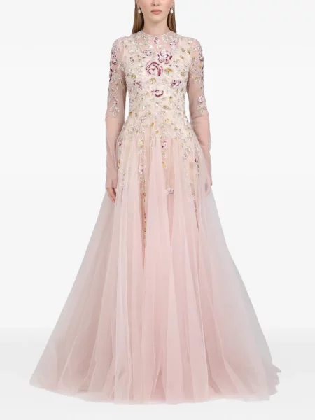 Rochie maxi Dina Melwani de costum roz