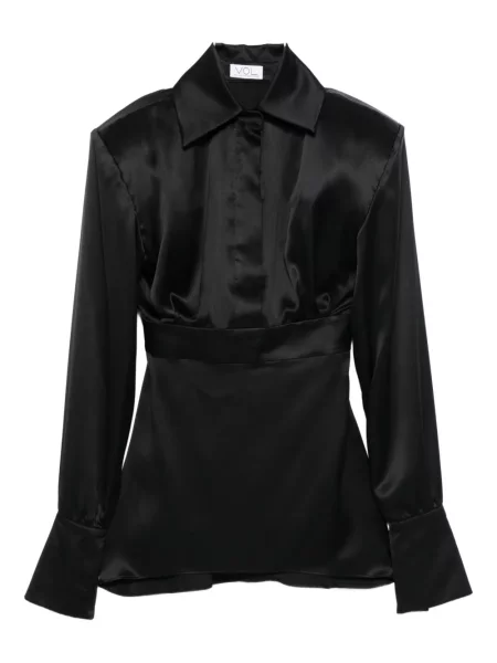 Mała mały sukienka koszulowa Vestiaire D'un Oiseau Libre garniturowa czarna