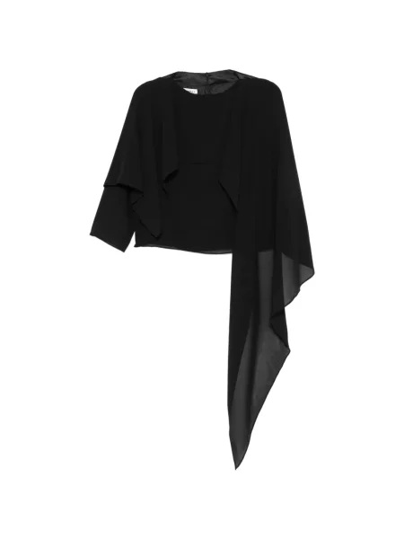 Bluză Mm6 Maison Margiela asimetrică drapată negru