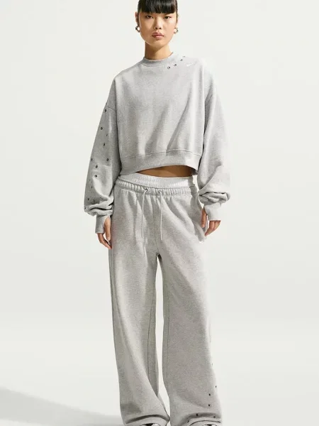 Nike Sportswear oversize dukserica za žene s pamukom Studio Fleece siva