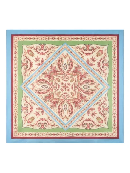 Svileni šal Etro s printom s paisley uzorkom zelena