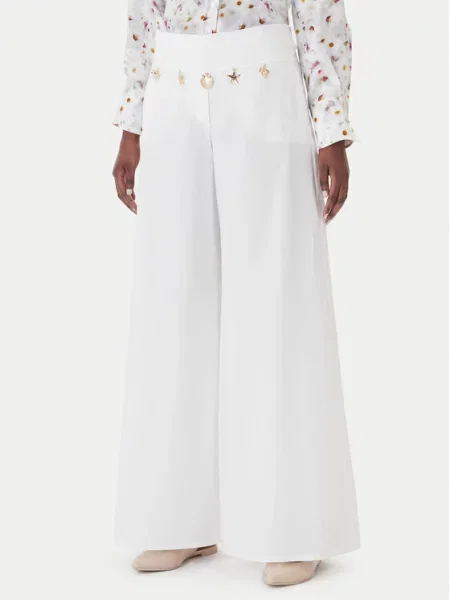 Marella Παντελόνι υφασμάτινο Gala Wide Leg λευκό