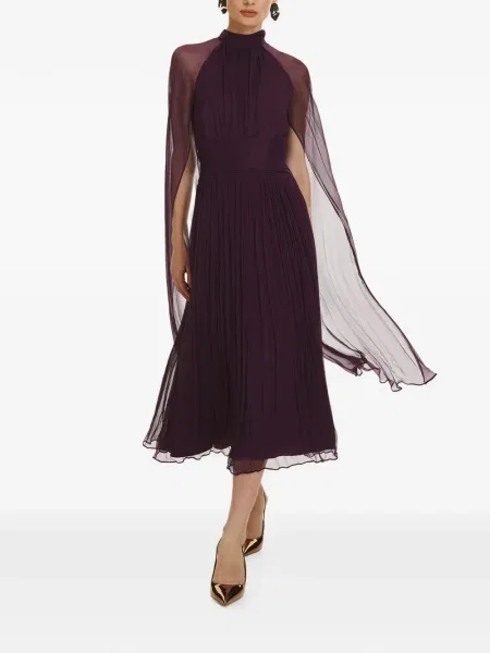 Rochie midi Framboise de mătase violet