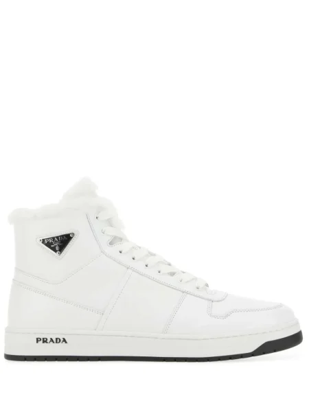 Sneakerși Prada din piele alb