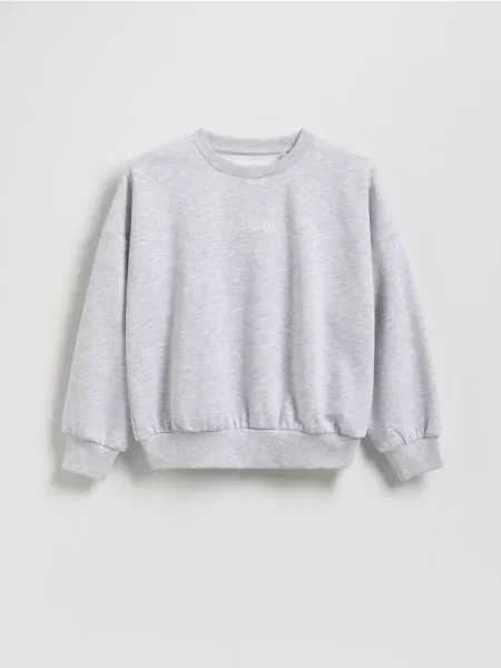 Reserved Hanorac cu text brodat deschis gri